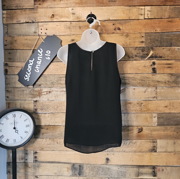 Michael Kors women's black ruffle front tank top size 8P - Picture 10 of 13